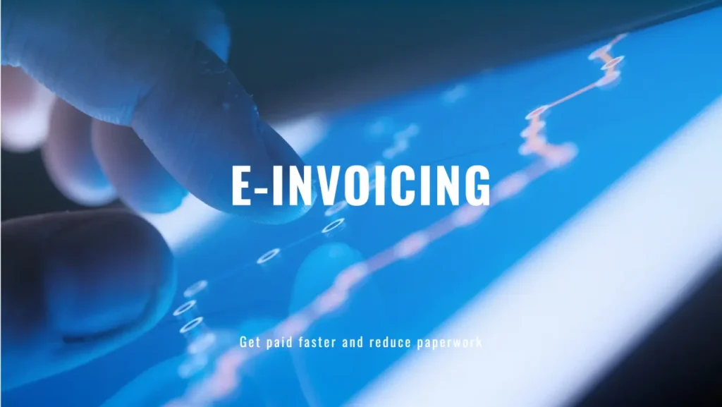Digital e-invoicing interface on mobile screen representing UAE electronic invoicing, automated billing, tax compliance, accounting, and digital financial management solutions.